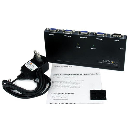 StarTech.com 4 Port High Resolution VGA Video Splitter - 350 MHz