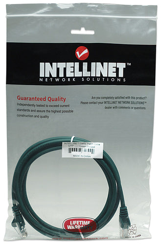 Intellinet Network Patch Cable, Cat5e, 7.5m, Green, CCA, U/UTP, PVC, RJ45, Gold Plated Contacts, Snagless, Booted, Lifetime Warranty