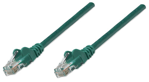 Intellinet Network Patch Cable, Cat5e, 15m, Green, CCA, U/UTP, PVC, RJ45, Gold Plated Contacts, Snagless, Booted, Lifetime Warranty