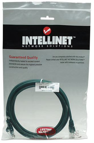 Intellinet Network Patch Cable, Cat5e, 15m, Green, CCA, U/UTP, PVC, RJ45, Gold Plated Contacts, Snagless, Booted, Lifetime Warranty