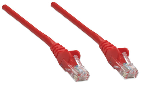 Intellinet Network Patch Cable, Cat5e, 15m, Red, CCA, U/UTP, PVC, RJ45, Gold Plated Contacts, Snagless, Booted, Lifetime Warranty