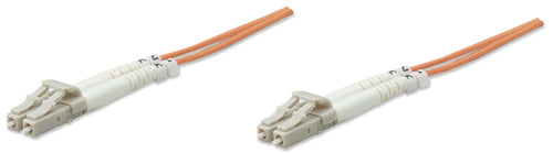 Intellinet Fiber Optic Patch Cable, OM1, LC/LC, 20m, Orange, Duplex, Multimode, 62.5/125 µm, LSZH, Fibre, Lifetime Warranty, Polybag