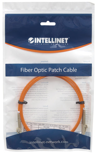 Intellinet Fiber Optic Patch Cable, OM1, LC/LC, 5m, Orange, Duplex, Multimode, 62.5/125 µm, LSZH, Fibre, Lifetime Warranty