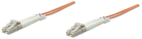 Intellinet Fiber Optic Patch Cable, OM1, LC/LC, 2m, Orange, Duplex, Multimode, 62.5/125 µm, LSZH, Fibre, Lifetime Warranty