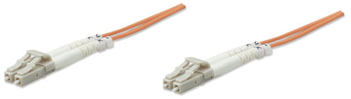 Intellinet Fiber Optic Patch Cable, OM1, LC/LC, 3m, Orange, Duplex, Multimode, 62.5/125 µm, LSZH, Fibre, Lifetime Warranty