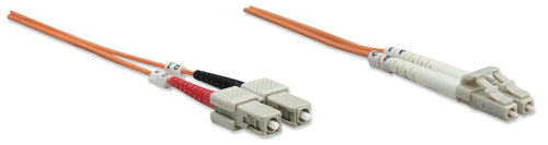 Intellinet Fiber Optic Patch Cable, OM1, LC/SC, 1m, Orange, Duplex, Multimode, 62.5/125 µm, LSZH, Fibre, Lifetime Warranty