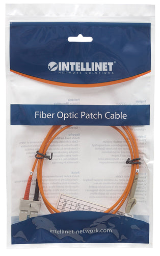 Intellinet Fiber Optic Patch Cable, OM1, LC/SC, 1m, Orange, Duplex, Multimode, 62.5/125 µm, LSZH, Fibre, Lifetime Warranty