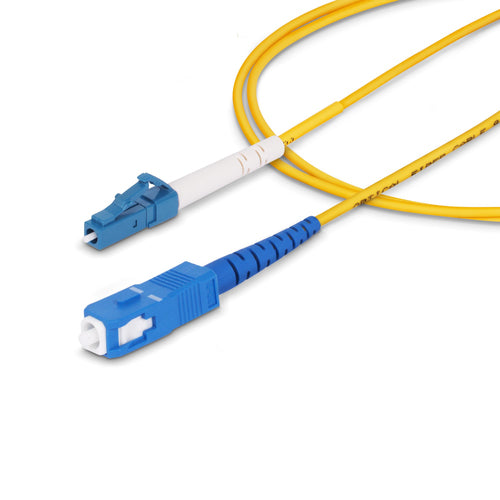 StarTech.com 3m (9.8ft) LC to SC (UPC) OS2 Single Mode Simplex Fiber Optic Cable, 9/125µm, 40G/100G, Bend Insensitive, Low Insertion Loss - LSZH Fiber Jumper Cord