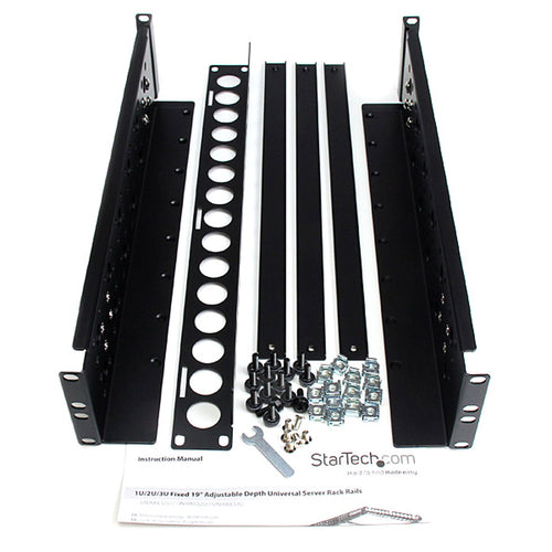StarTech.com 2U Fixed 19" Adjustable Depth Universal Server Rack Rails