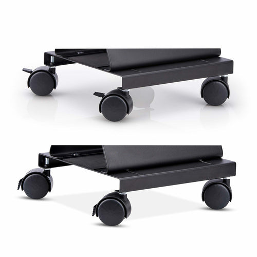 StarTech.com Computer Tower Cart, Rolling Mobile CPU Caddy on Wheels (Casters), Max Load 46.3lb/21kg, Adjustable PC Case Mount, Desktop Floor Stand, Steel Dolly