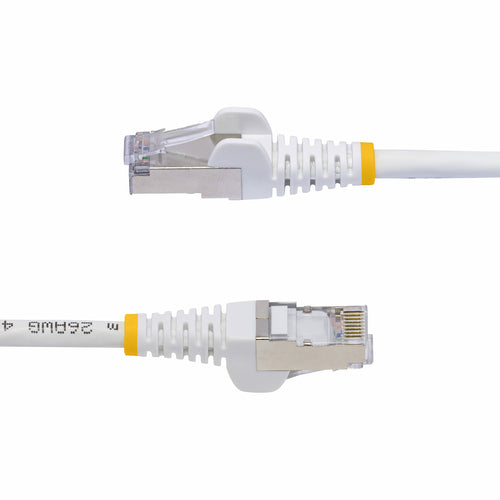 StarTech.com 1ft White CAT8 Ethernet Cable, Snagless RJ45, 25G/40G, 2000MHz, 100W PoE++, S/FTP, 26AWG Pure Bare Copper Wire, LSZH, Shielded Network Patch Cord w/Strain Reliefs, Individually Tested