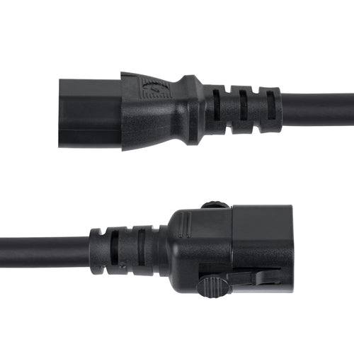 StarTech.com 6ft (1.8m) Heavy Duty Power Extension Cord, Locking C14 to C13, PDU Power Cord, 15A 250V, 14AWG, AC Power Cable Extension, TAA Compliant, UL Listed