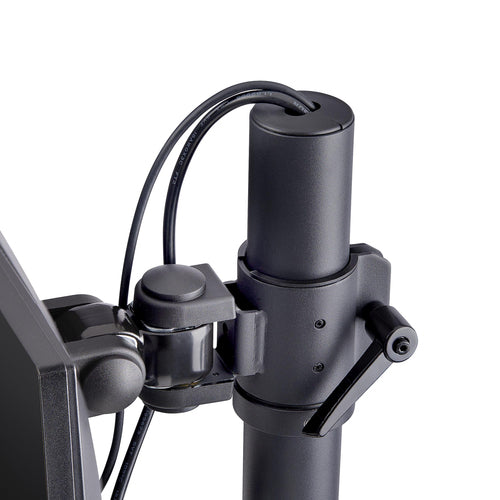StarTech.com Desk Mount For 2x Vertically Stacked Monitors, Dual 49", Total 70lb (32kg), C-Clamp, Quick-Release VESA System, Widescreen 16:9/Ultrawide 32:9, TAA
