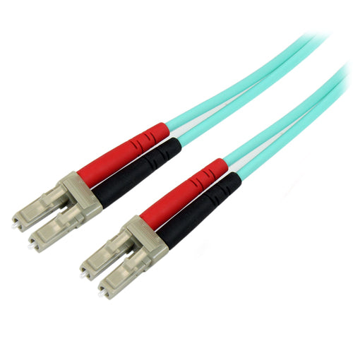 StarTech.com 8m (26ft) LC/UPC to LC/UPC OM3 Multimode Fiber Optic Cable, Full Duplex 50/125µm Zipcord Fiber Cable, 100G, Low Insertion Loss, LSZH Fiber Jumper Cord
