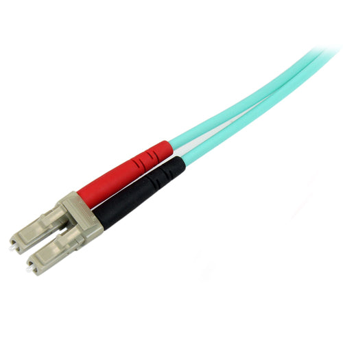 StarTech.com 8m (26ft) LC/UPC to LC/UPC OM3 Multimode Fiber Optic Cable, Full Duplex 50/125µm Zipcord Fiber Cable, 100G, Low Insertion Loss, LSZH Fiber Jumper Cord