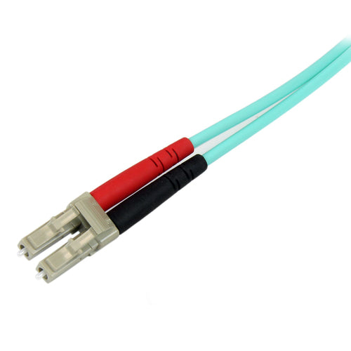 StarTech.com 10m (30ft) LC/UPC to SC/UPC OM3 Multimode Fiber Optic Cable, Full Duplex 50/125µm Zipcord Fiber Cable, 100G, Low Insertion Loss, LSZH Fiber Jumper Cord