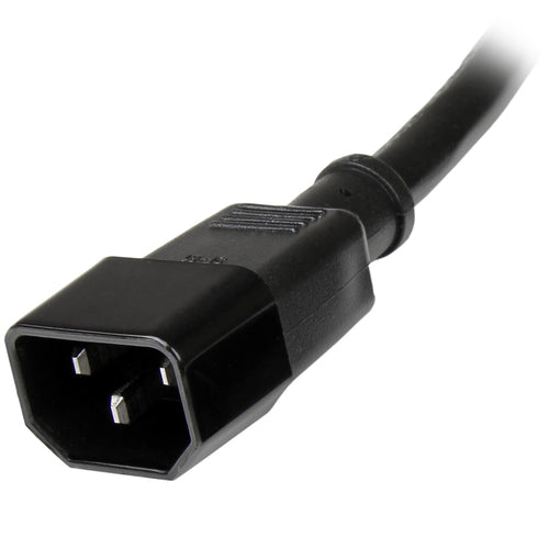 StarTech.com 3ft (1m) Power Extension Cord, C14 to C13, 10A 125V, 18AWG, Computer Power Cord Extension, IEC-320-C14 to IEC-320-C13 AC Power Cable Extension for Power Supply, UL Listed