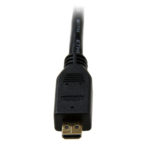 StarTech.com 3ft Micro HDMI to HDMI Cable with Ethernet - 4K 30Hz Video - Durable High Speed Micro HDMI Type-D to HDMI 1.4 Adapter Cable/Converter Cord - UHD HDMI Monitors/TVs/Displays - M/M