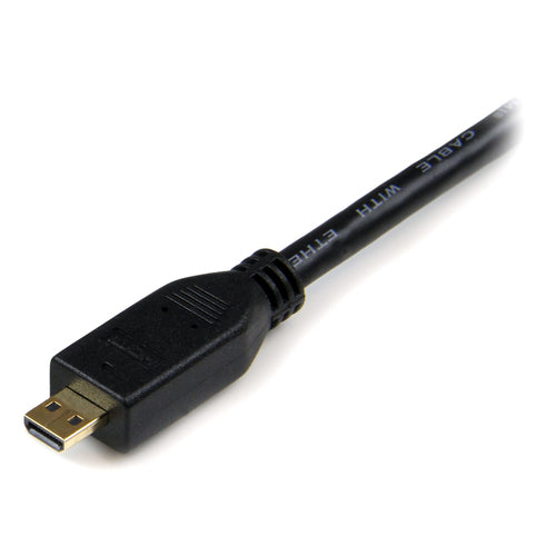 StarTech.com 3ft Micro HDMI to HDMI Cable with Ethernet - 4K 30Hz Video - Durable High Speed Micro HDMI Type-D to HDMI 1.4 Adapter Cable/Converter Cord - UHD HDMI Monitors/TVs/Displays - M/M