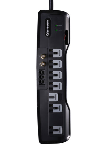 CyberPower CSHT706TC surge protector Black 7 AC outlet(s) 125 V 1.8 m