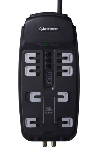 CyberPower CSHT808TC surge protector Black 8 AC outlet(s) 125 V 2.4 m