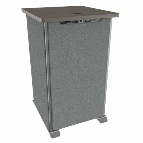 Middle Atlantic Products Forum Side Cart Rack, 20RU, 27" Deep, Wilsonart Asian Night, Graphite Powdercoat, Charcoal Gray Felt