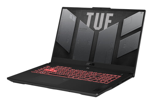 ASUS TUF Gaming A17 FA707NU-DS74 laptop AMD Ryzen™ 7 7735HS 43.9 cm (17.3") Full HD 16 GB DDR5-SDRAM 1 TB SSD NVIDIA GeForce RTX 4050 Wi-Fi 6 (802.11ax) Windows 11 Home Black, Grey