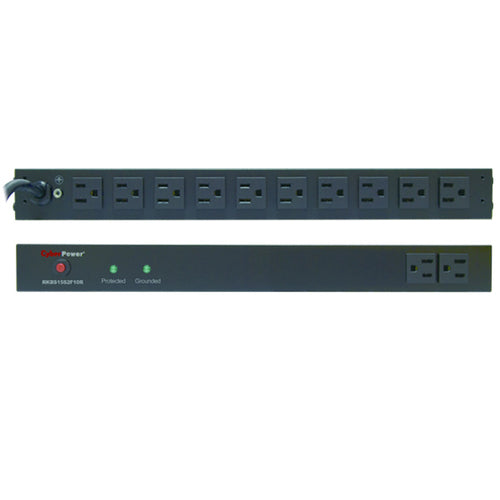 CyberPower RKBS15S2F10R surge protector Black 12 AC outlet(s) 120 V 4.57 m