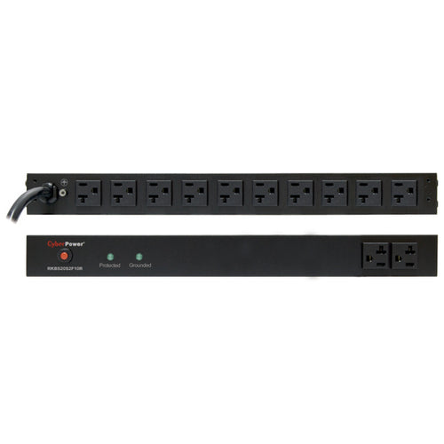 CyberPower RKBS20S2F10R surge protector Black 12 AC outlet(s) 120 V 4.57 m