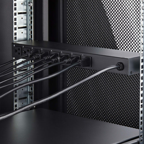 StarTech.com 8-Outlet Horizontal Rack Mount PDU, 1U Power Strip, Individual Outlet On/Off Switches with Covers, 15A Circuit Breaker, 8ft/2.4m Cord, NEMA 5-15P/R