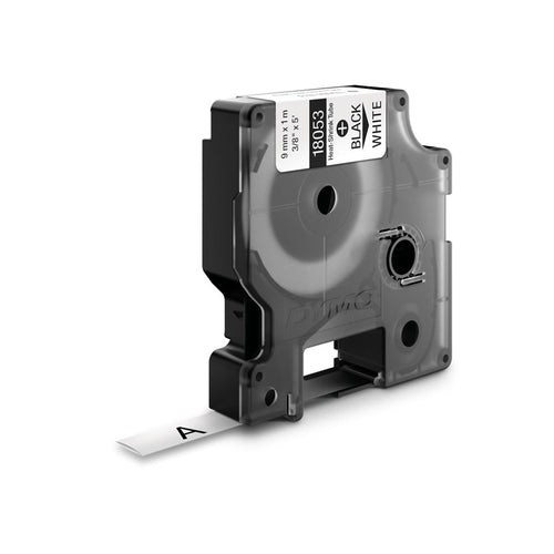 DYMO IND Heat-Shrink Tube Labels - 9mm x 1,5m - Black on White
