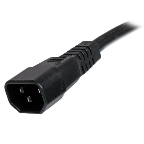 StarTech.com 6ft (1.8m) Heavy Duty Extension Cord, IEC 320 C14 to IEC 320 C15 Black Extension Cord, 15A 250V, 14AWG, Heavy Gauge Power Extension Cable, IEC 320 C14 to IEC 320 C15 AC Power Cord - UL Listed
