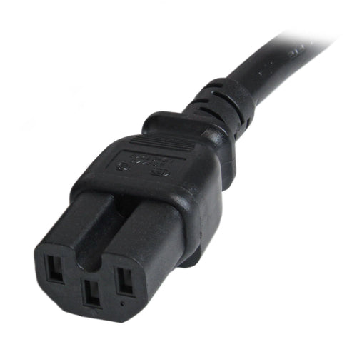 StarTech.com 6ft (1.8m) Heavy Duty Extension Cord, IEC 320 C14 to IEC 320 C15 Black Extension Cord, 15A 250V, 14AWG, Heavy Gauge Power Extension Cable, IEC 320 C14 to IEC 320 C15 AC Power Cord - UL Listed