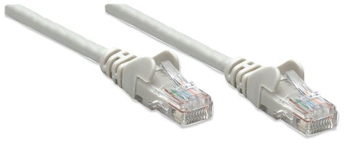 Intellinet Network Patch Cable, Cat5e, 0.5m, Grey, CCA, U/UTP, PVC, RJ45, Gold Plated Contacts, Snagless, Booted, Lifetime Warranty