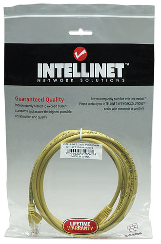 Intellinet Network Patch Cable, Cat5e, 2m, Yellow, CCA, U/UTP, PVC, RJ45, Gold Plated Contacts, Snagless, Booted, Lifetime Warranty
