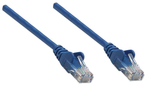 Intellinet Network Patch Cable, Cat5e, 3m, Blue, CCA, U/UTP, PVC, RJ45, Gold Plated Contacts, Snagless, Booted, Lifetime Warranty