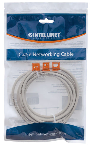 Intellinet Network Patch Cable, Cat6, 15m, Grey, CCA, U/UTP, PVC, RJ45, Gold Plated Contacts, Snagless, Booted, Lifetime Warranty