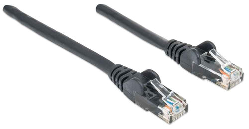 Intellinet Network Patch Cable, Cat6, 1m, Black, CCA, U/UTP, PVC, RJ45, Gold Plated Contacts, Snagless, Booted, Lifetime Warranty