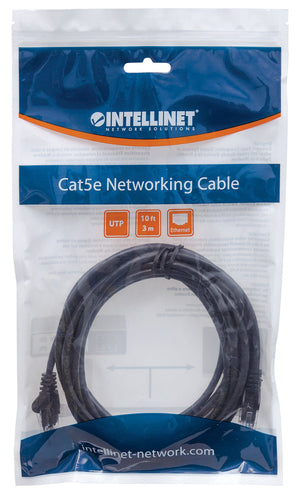 Intellinet Network Patch Cable, Cat6, 15m, Black, CCA, U/UTP, PVC, RJ45, Gold Plated Contacts, Snagless, Booted, Lifetime Warranty