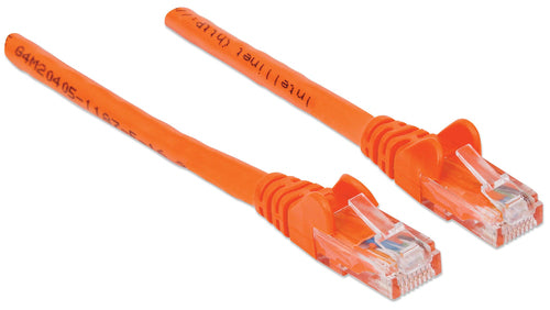 Intellinet Network Patch Cable, Cat6, 7.5m, Orange, CCA, U/UTP, PVC, RJ45, Gold Plated Contacts, Snagless, Booted, Lifetime Warranty, Polybag