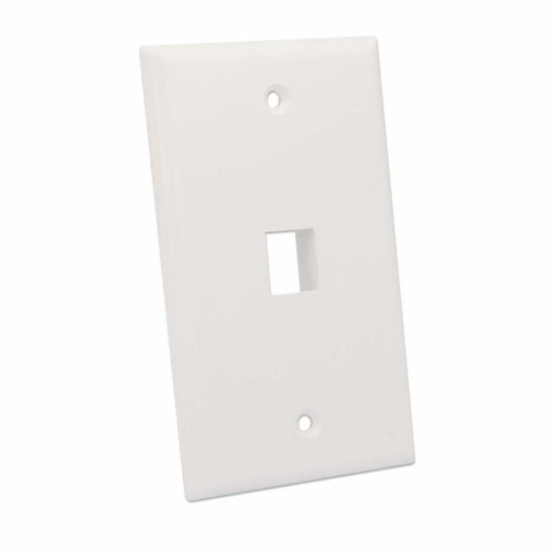 Intellinet 1-Outlet Keystone Wall Plate, Ivory