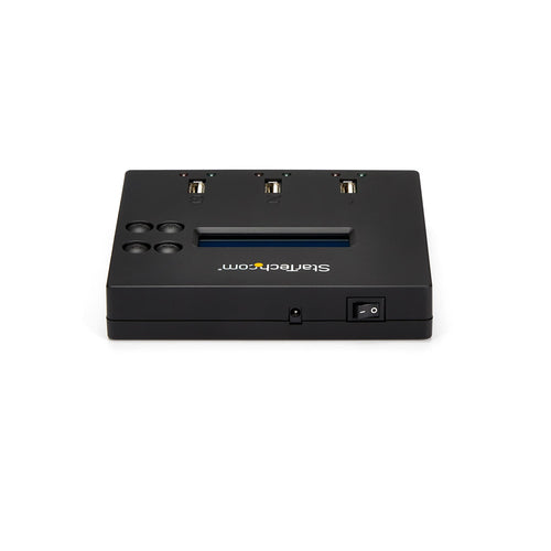 StarTech.com Standalone 1 to 2 USB Thumb Drive Duplicator and Eraser, Multiple USB Flash Drive Copier, System and File and Whole-Drive Copy at 1.5 GB/min, Single and 3-Pass Erase, LCD Display - TAA