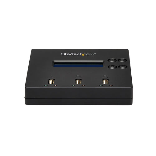 StarTech.com Standalone 1 to 2 USB Thumb Drive Duplicator and Eraser, Multiple USB Flash Drive Copier, System and File and Whole-Drive Copy at 1.5 GB/min, Single and 3-Pass Erase, LCD Display - TAA