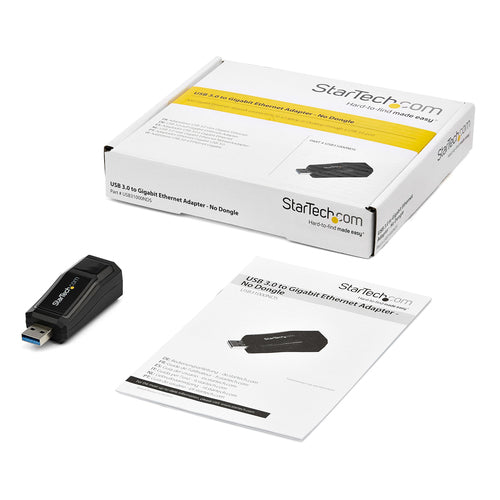 StarTech.com USB 3.0 to Gigabit Ethernet NIC Network Adapter – 10/100/1000 Mbps