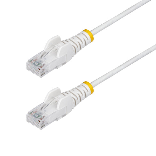 StarTech.com 5ft White Slim CAT6 Ethernet Cable, Snagless, 100W PoE, UTP, LSZH, 28AWG Pure Bare Copper Wire, Slim RJ45 Network Patch Cord w/Strain Reliefs, Individually Tested