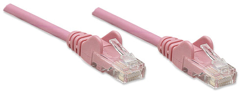 Intellinet Network Patch Cable, Cat5e, 1m, Pink, CCA, U/UTP, PVC, RJ45, Gold Plated Contacts, Snagless, Booted, Lifetime Warranty, Polybag