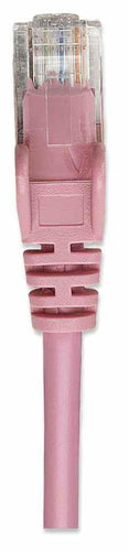 Intellinet Network Patch Cable, Cat5e, 15m, Pink, CCA, U/UTP, PVC, RJ45, Gold Plated Contacts, Snagless, Booted, Polybag