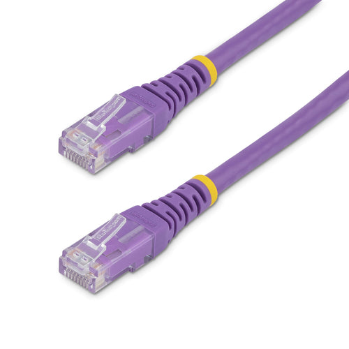 StarTech.com 25ft CAT6 Ethernet Cable - Purple CAT 6 Gigabit Ethernet Wire -250MHz 100W PoE RJ45 UTP Molded Network/Patch Cord w/Strain Relief/ Individually Tested