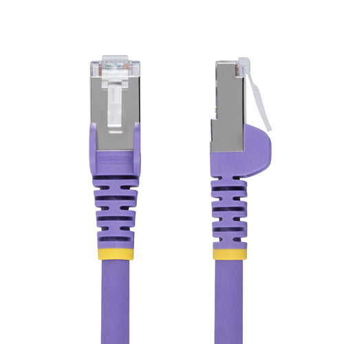 StarTech.com 6in Purple CAT6a Ethernet Cable, Snagless RJ45, 10GbE, 100W PoE++, S/FTP, LSZH, 27AWG Pure Bare Copper Wire, 500MHz, Shielded Network Patch Cord w/Strain Reliefs, Individually Tested/ETL Verified