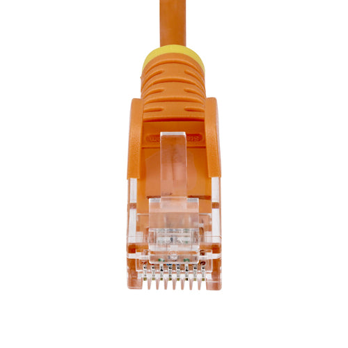 StarTech.com 10ft Orange Slim CAT6 Ethernet Cable, Snagless, 100W PoE, UTP, LSZH, 28AWG Pure Bare Copper Wire, Slim RJ45 Network Patch Cord w/Strain Reliefs, Individually Tested